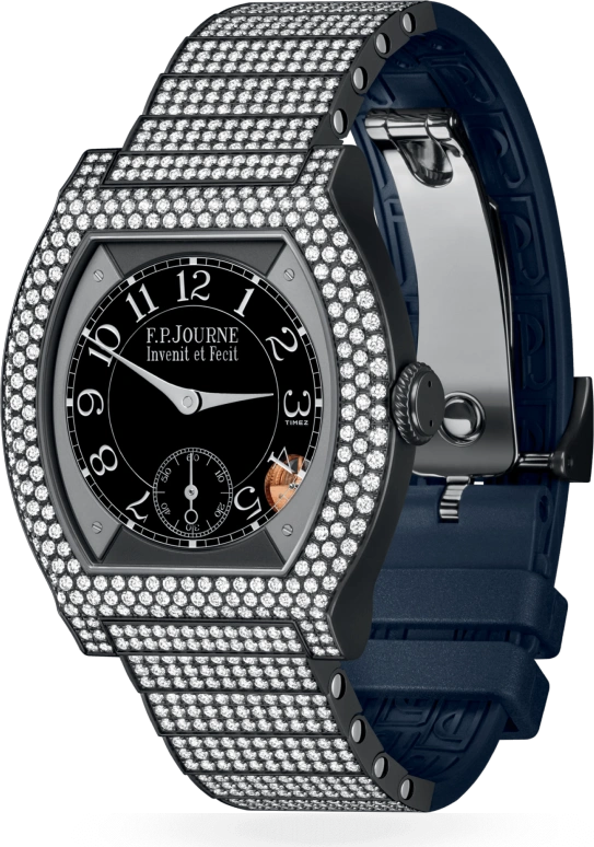 FP Journe,ELEGANTE 40x35mm,40x35mm,Titanium,Black,Quartz,Sapphire,Crystal Glass,Tonneau,1210 EL Titalyt 12 Rangs