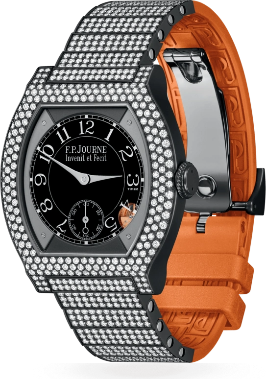 FP Journe,ELEGANTE 40x35mm,40x35mm,Titanium,Black,Quartz,Sapphire,Crystal Glass,Tonneau,1210 EL Titalyt 12 Rangs