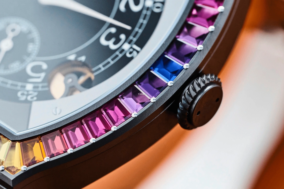 FP Journe,ELEGANTE 48x40mm,48x40mm,Titanium,Black,Quartz,Sapphire,Tonneau,1210 Ginos Dream tit orange