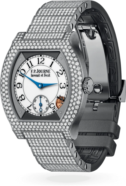 FP Journe,ELEGANTE 40x35mm,40x35mm,Titanium,White,Quartz,Sapphire,Crystal Glass,Tonneau,1210 EL TIT 12 Rangs 