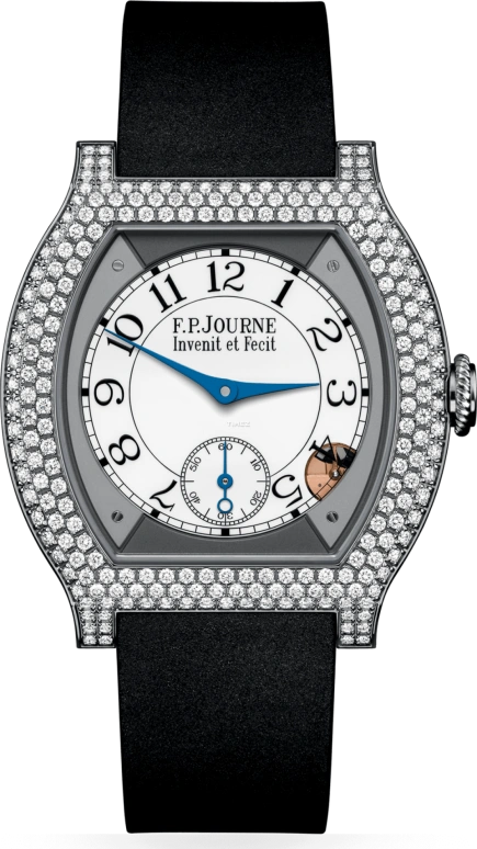 FP Journe,ELEGANTE 40x35mm,40x35mm,Titanium,White,Quartz,Sapphire,Crystal Glass,Tonneau,1210 EL TIT CTC Blanc 12 Rangs FB