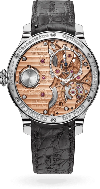 FP Journe,FONDATION PRINCE ALBERT II 40mm,40mm,Platinum,Wine Red,Handwound,Power Reserve Indicator,Sapphire,Crystal Glass,1510 CO PT Cuir Gris FB P Albert II Principale Face