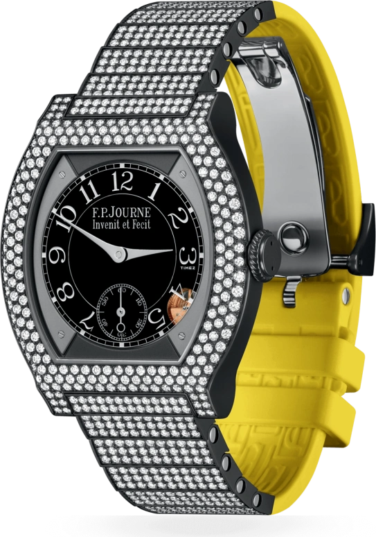 FP Journe,ELEGANTE 40x35mm,40x35mm,Titanium,Black,Quartz,Sapphire,Crystal Glass,Tonneau,1210 EL Titalyt 12 Rangs