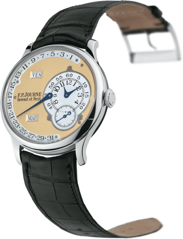 FP Journe,BRASS 38mm,38mm,Platinum,Yellow,Silver,Automatic,Annual Calendar,Month,Date,Day,Sapphire,Crystal Glass,Round,1300 Q PT Jaune Principale