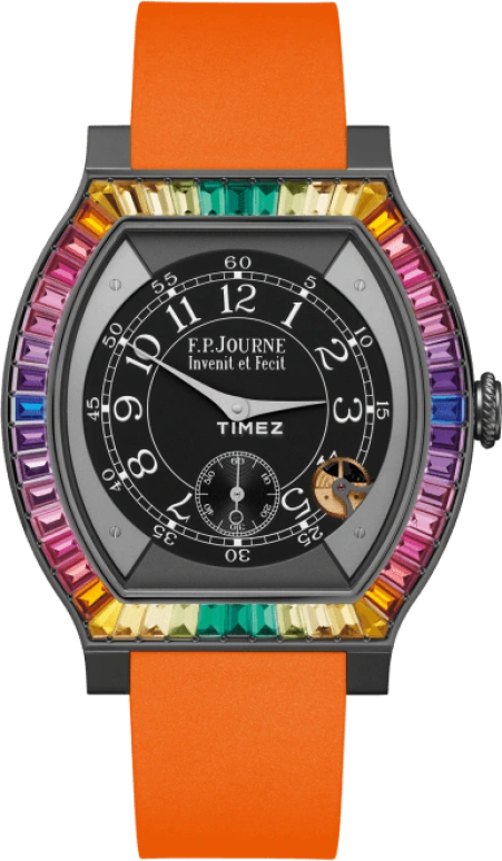FP Journe,ELEGANTE 48x40mm,48x40mm,Titanium,Black,Quartz,Sapphire,Tonneau,1210 Ginos Dream tit orange