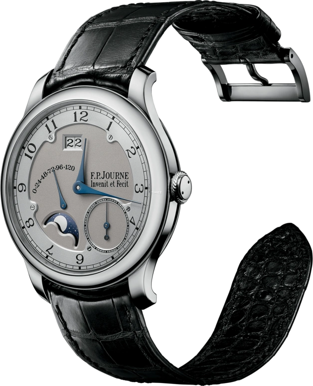 FP Journe,Octa 36mm,36mm,Platinum,Grey,Automatic,Moonphase,Power Reserve Indicator,Big Date,1300,1300.3 Cuir Silver G