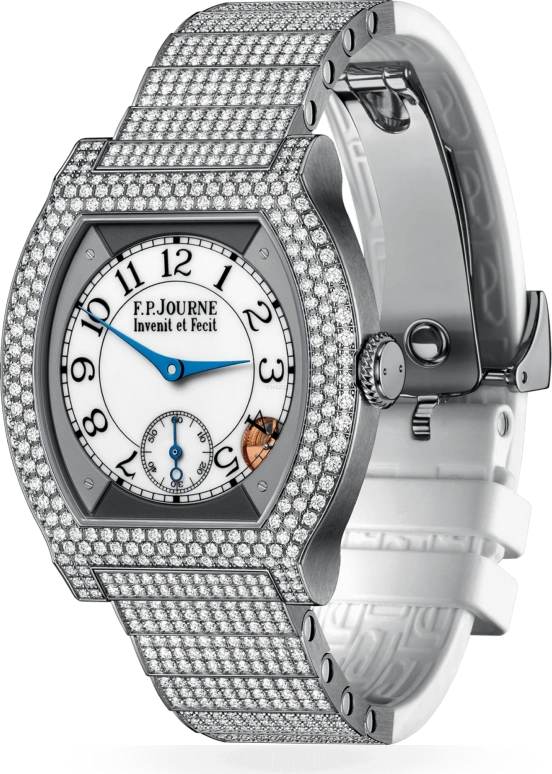 FP Journe,ELEGANTE 40x35mm,40x35mm,Titanium,White,Quartz,Sapphire,Crystal Glass,Tonneau,1210 EL TIT 12 Rangs 