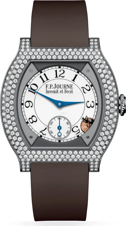 FP Journe,ELEGANTE 40x35mm,40x35mm,Titanium,White,Quartz,Sapphire,Crystal Glass,Tonneau,1210 EL TIT CTC Blanc 12 Rangs FB