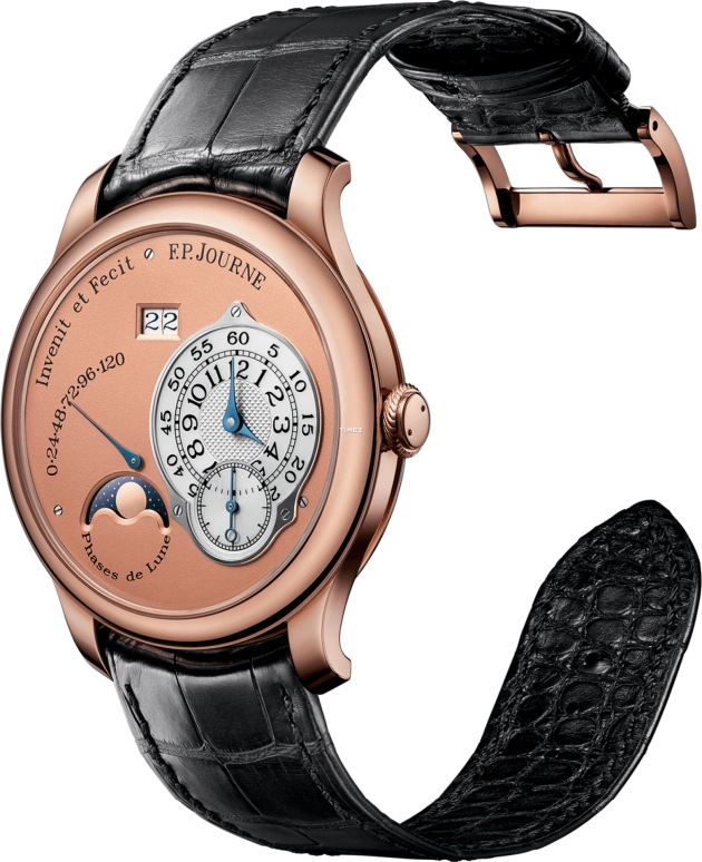 FP Journe,Octa 38mm,38mm,Rose Gold,Rose Gold,Silver,Automatic,Moonphase,Power Reserve Indicator,Big Date,1300 Cuir 6N G