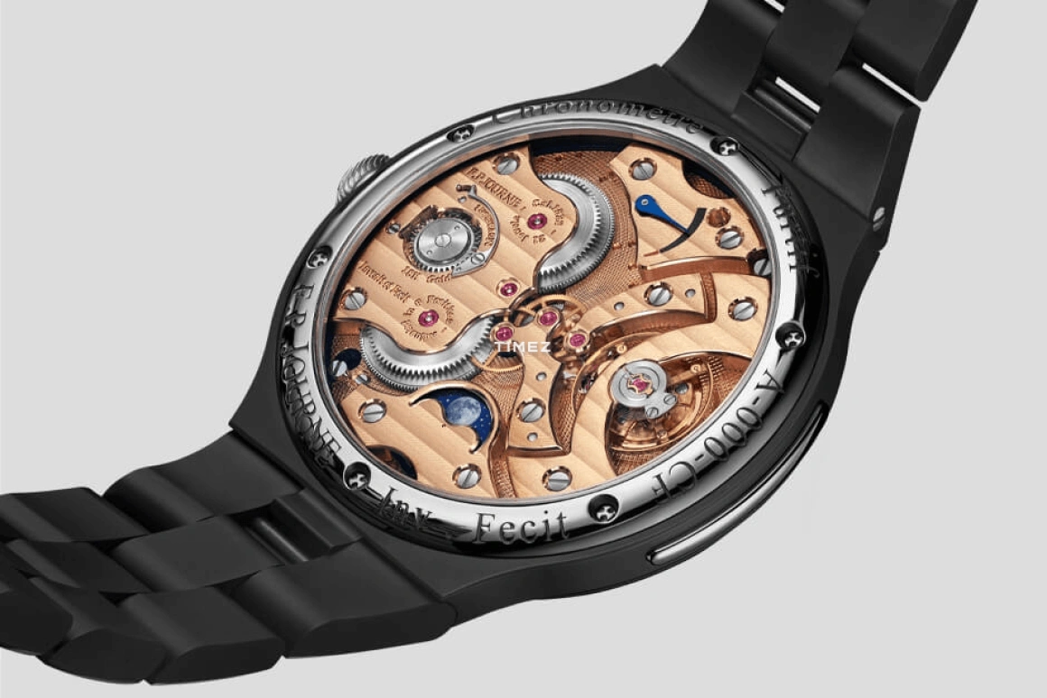 FP Journe,LINESPORT 42mm,42mm,Tungsten carbide,Black,Handwound,Moonphase,Power Reserve Indicator,Chronometre Furtif