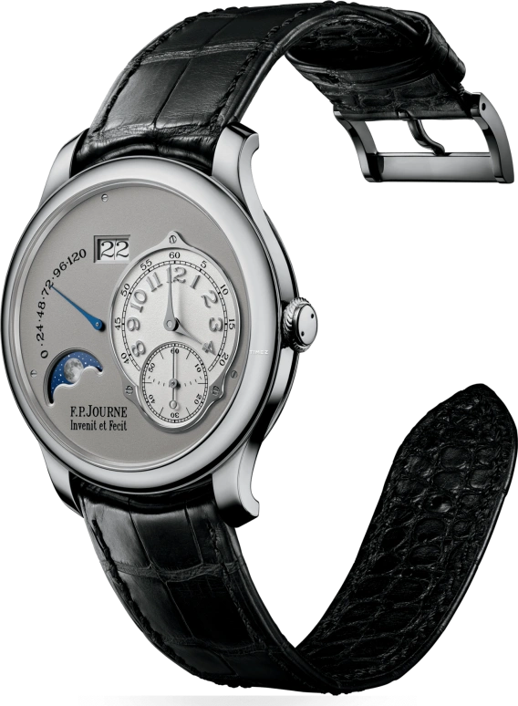 FP Journe,CLASSIQUE 40mm,40mm,Platinum,Grey,Automatic,Chronograph,Moonphase,Power Reserve Indicator,Big Date,Sapphire,Crystal Glass,Round,1300,1300.3 LN 40 PT CUIR F