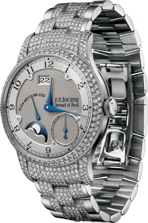 FP Journe,JEWELLERY 36mm,36mm,Platinum,Silver,Grey,Automatic,Moonphase,Power Reserve Indicator,Big Date,1300,1300.3 Coll Joaillerie ODiv Metal G 0