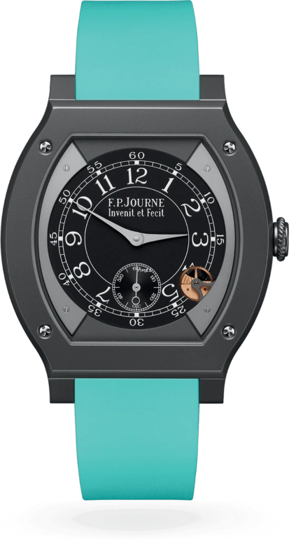 FP Journe,ELEGANTE 48x40mm,48x40mm,Titanium,Black,Quartz,Sapphire,Crystal Glass,Tonneau,1210 ELH Titalyt Cadran Noir CTC Blanc FB 2023