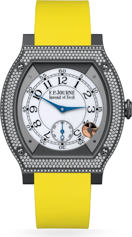 FP Journe,ELEGANTE 48x40mm,48x40mm,Titanium Gold,White,Quartz,Sapphire,Crystal Glass,Tonneau,1210 ELH Titalyt CTC Sertie Blanc FB Collection 0