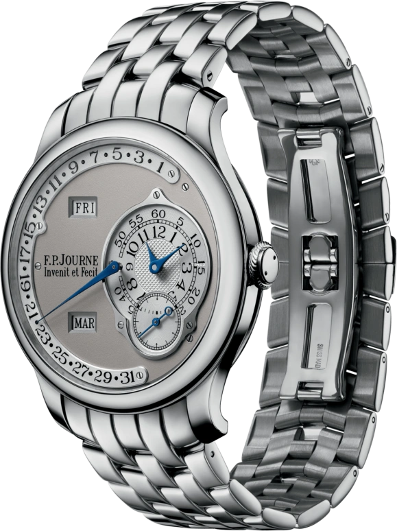 FP Journe,Octa 38mm,38mm,Platinum,Grey,Automatic,Annual Calendar,Month,Date,Day,Sapphire,Crystal Glass,Round,1300,1300.3 Retro Octa Calendrier PI G 0