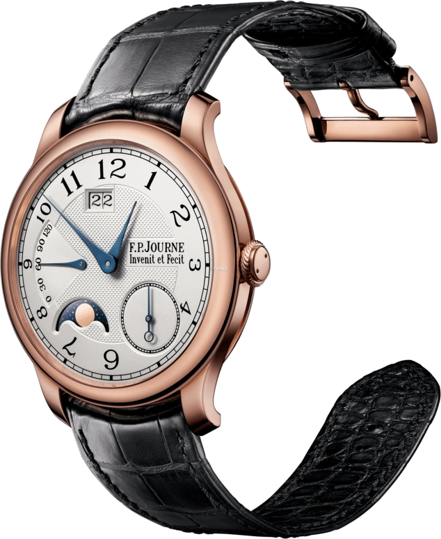 FP Journe,Octa 38mm,38mm,Rose Gold,Grey,Automatic,Moonphase,Power Reserve Indicator,Big Date,1300,1300.3 AutoLune Cuir OR G