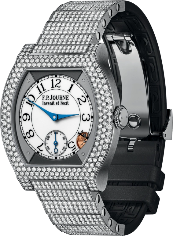 FP Journe,ELEGANTE 40x35mm,40x35mm,Titanium,White,Quartz,Sapphire,Crystal Glass,Tonneau,1210 EL TIT 12 Rangs 