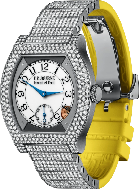 FP Journe,ELEGANTE 40x35mm,40x35mm,Titanium,White,Quartz,Sapphire,Crystal Glass,Tonneau,1210 EL TIT 12 Rangs 