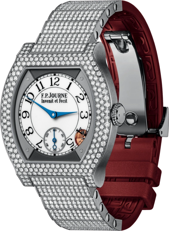 FP Journe,ELEGANTE 40x35mm,40x35mm,Titanium,White,Quartz,Sapphire,Crystal Glass,Tonneau,1210 EL TIT 12 Rangs 