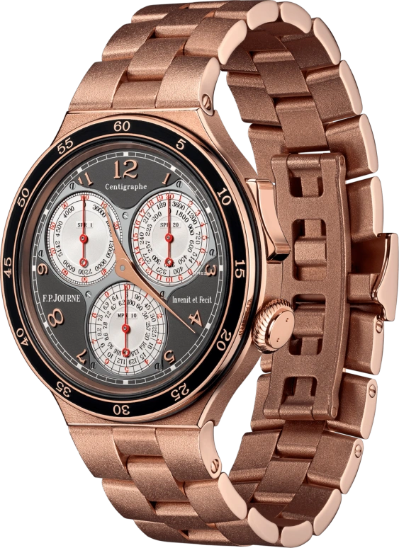 FP Journe,LINESPORT 44mm,44mm,Rose Gold,Grey,Handwound,Chronograph,Sapphire,Crystal Glass,1506 CT2 OR HD Face 1 1
