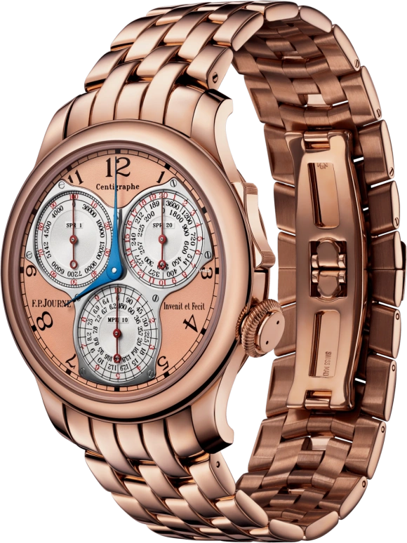 FP Journe,Souveraine 40mm,40mm,Rose Gold,Rose Gold,Silver,Handwound,Chronograph,Sapphire,Crystal Glass,1506 Centigraphe OROR G