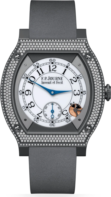 FP Journe,ELEGANTE 48x40mm,48x40mm,Titanium Gold,White,Quartz,Sapphire,Crystal Glass,Tonneau,1210 ELH Titalyt CTC Sertie Blanc FB Collection 0
