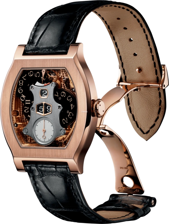 FP Journe,LIMITED 45.20x37.50mm,45.20x37.50mm,Rose Gold,Black,Brown,Handwound,Power Reserve Indicator,Sapphire,Crystal Glass,1509 Retro Limite V2 G O