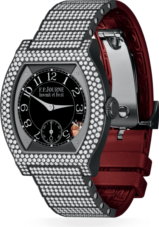 FP Journe,ELEGANTE 40x35mm,40x35mm,Titanium,Black,Quartz,Sapphire,Crystal Glass,Tonneau,1210 EL Titalyt 12 Rangs
