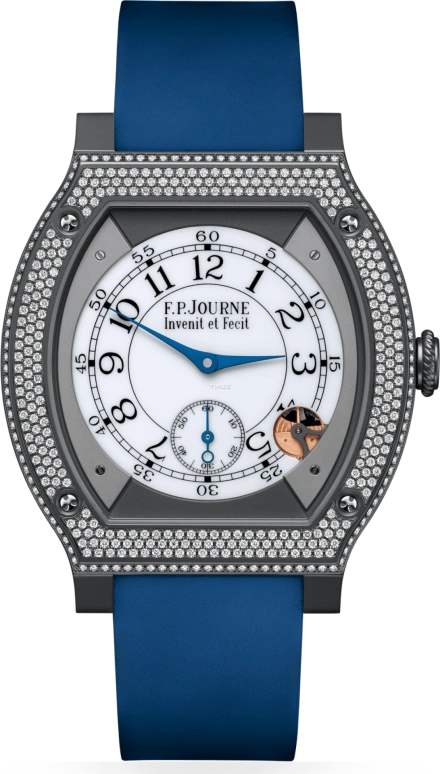 FP Journe,ELEGANTE 48x40mm,48x40mm,Titanium Gold,White,Quartz,Sapphire,Crystal Glass,Tonneau,1210 ELH Titalyt CTC Sertie Blanc FB Collection 0