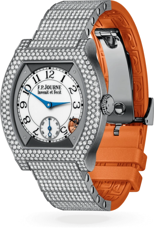 FP Journe,ELEGANTE 40x35mm,40x35mm,Titanium,White,Quartz,Sapphire,Crystal Glass,Tonneau,1210 EL TIT 12 Rangs 
