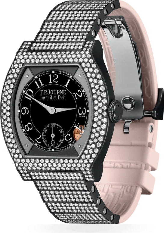 FP Journe,ELEGANTE 40x35mm,40x35mm,Titanium,Black,Quartz,Sapphire,Crystal Glass,Tonneau,1210 EL Titalyt 12 Rangs