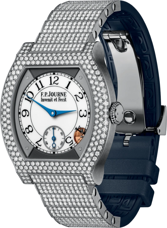 FP Journe,ELEGANTE 40x35mm,40x35mm,Titanium,White,Quartz,Sapphire,Crystal Glass,Tonneau,1210 EL TIT 12 Rangs 