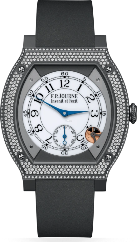 FP Journe,ELEGANTE 48x40mm,48x40mm,Titanium Gold,White,Quartz,Sapphire,Crystal Glass,Tonneau,1210 ELH Titalyt CTC Sertie Blanc FB Collection 0
