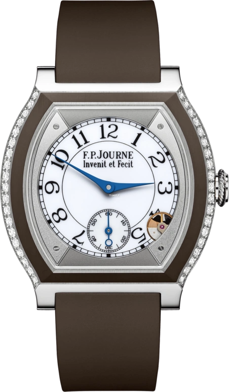 FP Journe,ELEGANTE 40x35mm,40x35mm,Titanium,White,Quartz,Sapphire,Crystal Glass,Tonneau,1210 Coll Elegante Blanche G
