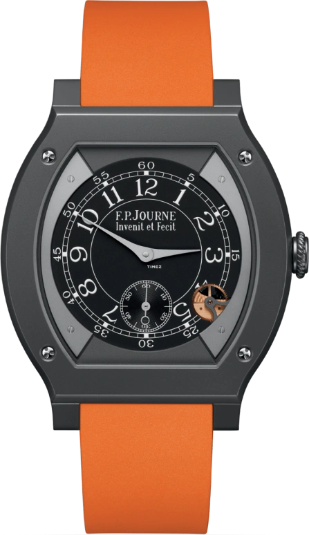 FP Journe,ELEGANTE 48x40mm,48x40mm,Titanium,Black,Quartz,Sapphire,Crystal Glass,Tonneau,1210 ELH Titalyt Cadran Noir CTC Blanc FB 2023