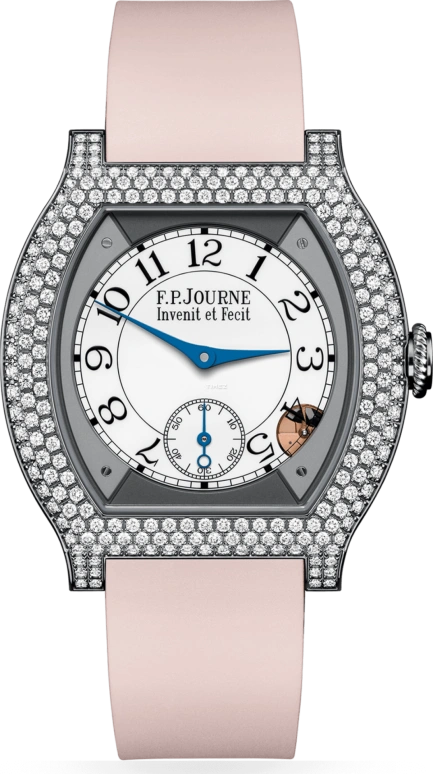 FP Journe,ELEGANTE 40x35mm,40x35mm,Titanium,White,Quartz,Sapphire,Crystal Glass,Tonneau,1210 EL TIT CTC Blanc 12 Rangs FB