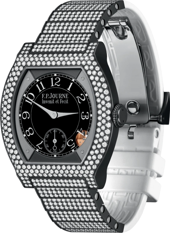 FP Journe,ELEGANTE 40x35mm,40x35mm,Titanium,Black,Quartz,Sapphire,Crystal Glass,Tonneau,1210 EL Titalyt 12 Rangs