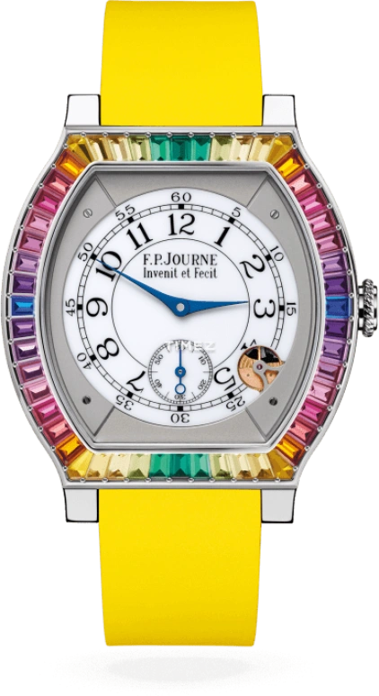 FP Journe,ELEGANTE 48x40mm,48x40mm,Titanium,White,Grey,Quartz,Sapphire,Tonneau,1210 Ginos Dream Yellow