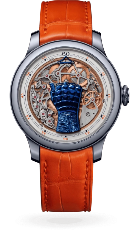FP Journe,ONLY WATCH 42mm,42mm,Tantalum,Skeleton,Automatic,Sapphire,Crystal Glass,Round,1300,1300.3 FFC OW TT Cuir Orange Principale Face
