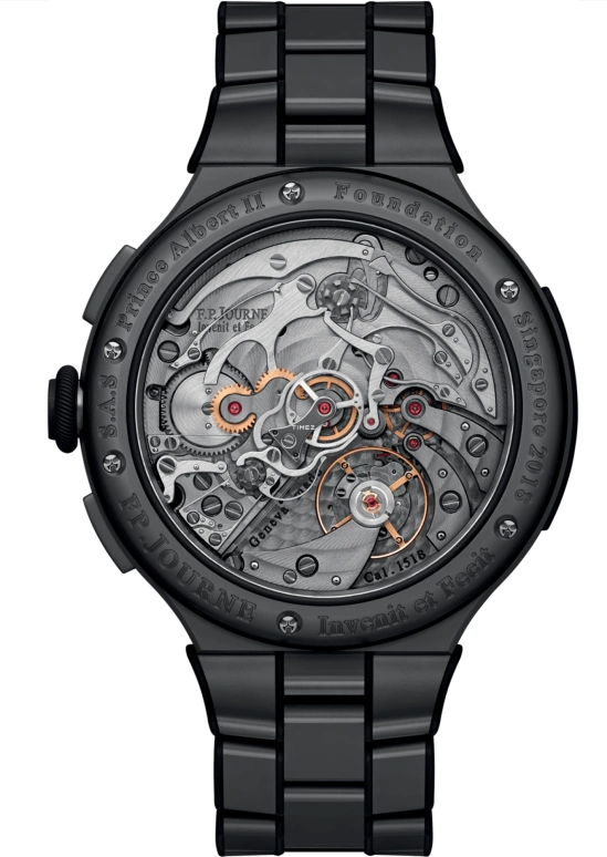 FP Journe,FONDATION PRINCE ALBERT II 44mm,44mm,Titanium,Blue,Handwound,Chronograph,Rattrapante,Big Date,1518 CMS TIT Cadran Bleu Principale Face