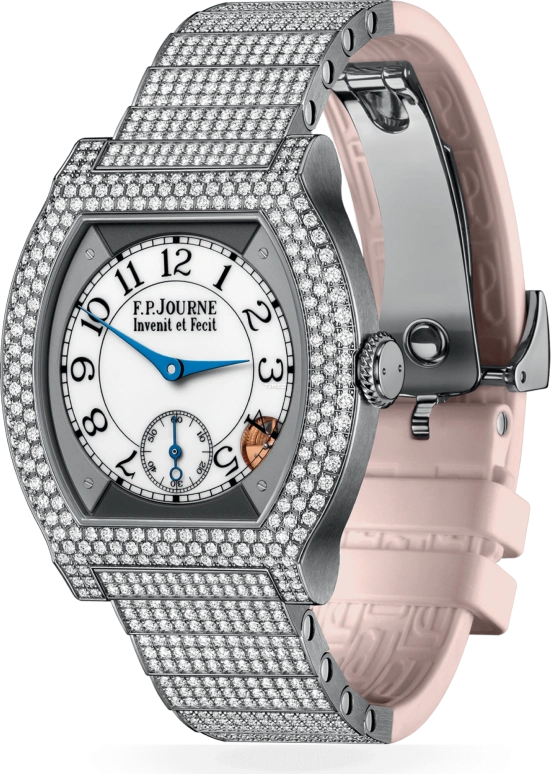 FP Journe,ELEGANTE 40x35mm,40x35mm,Titanium,White,Quartz,Sapphire,Crystal Glass,Tonneau,1210 EL TIT 12 Rangs 