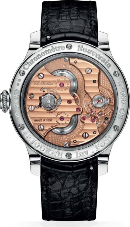 FP Journe,BLACK LABEL 40mm,40mm,Platinum,Black,Handwound,Power Reserve Indicator,Round,1304 CS CO PT CUIR BL Principale