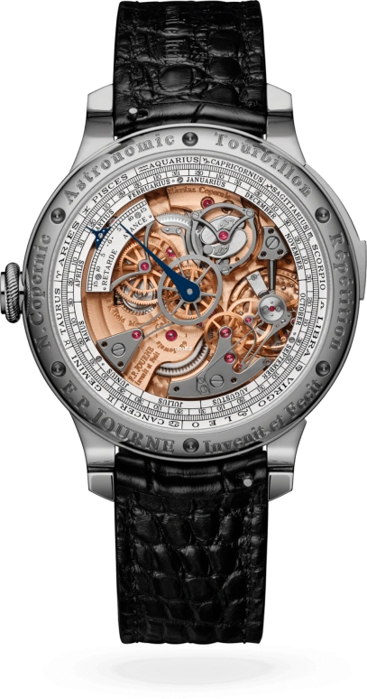 FP Journe,CLASSIQUE 44mm,44mm,White Gold,Grey,Handwound,Moonphase,Annual Calendar,Power Reserve Indicator,Dule Time,40hours,In-house Caliber,1619 AST Classique Slide 1 2