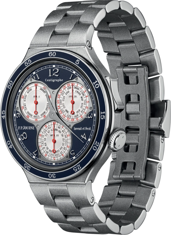 FP Journe,LINESPORT 44mm,44mm,Platinum,Blue,Handwound,Chronograph,Sapphire,Crystal Glass,1506 CT2 PT HD Face 1 0