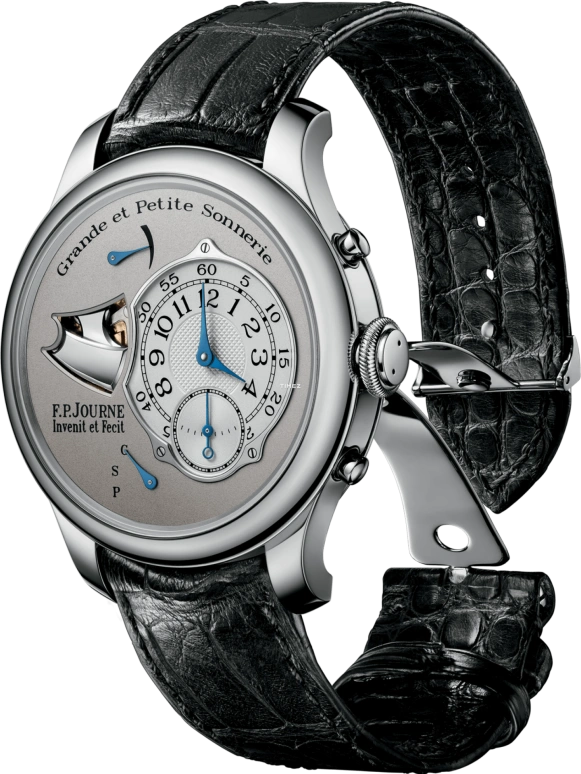 FP Journe,Souveraine 42mm,42mm,Stainless Steel,Grey,Handwound,Power Reserve Indicator,Minute Repeater,Grande Sonnerie,Petite Sonnerie,Sapphire,Crystal Glass,Round,1505 Sonnerie Cuir G
