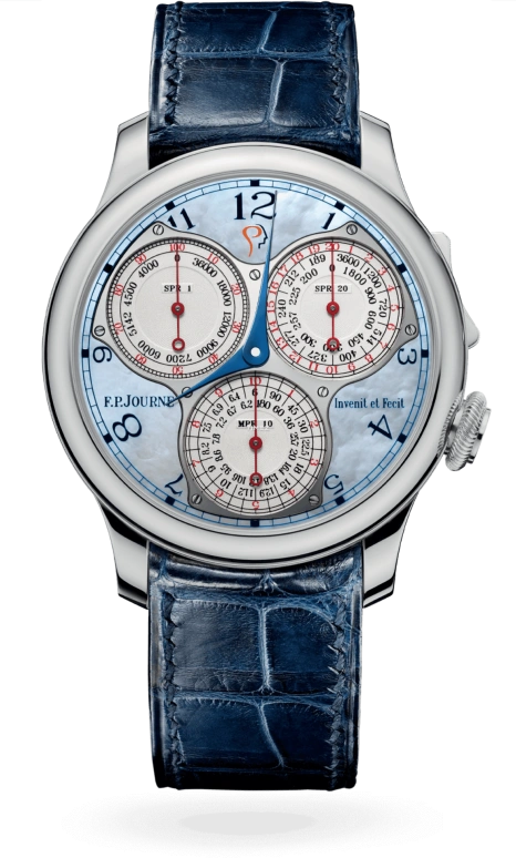 FP Journe Souveraine 1506 CT PT Cuir Bleu ICM Nacre Principale Face