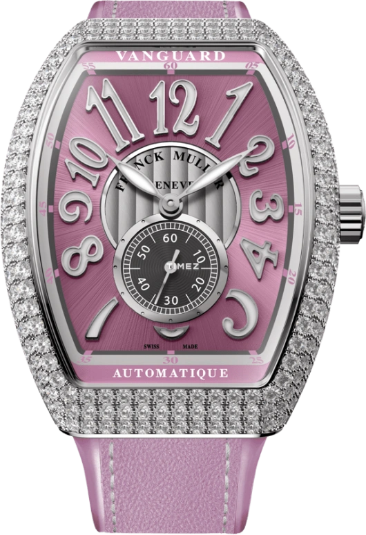 Franck Muller,Vintage 35x46.30mm,35x46.30mm,Stainless Steel,Silver,Pink Red,Automatic,42hours,In-house Caliber,V 35 S S6 AT FO VIN D RS