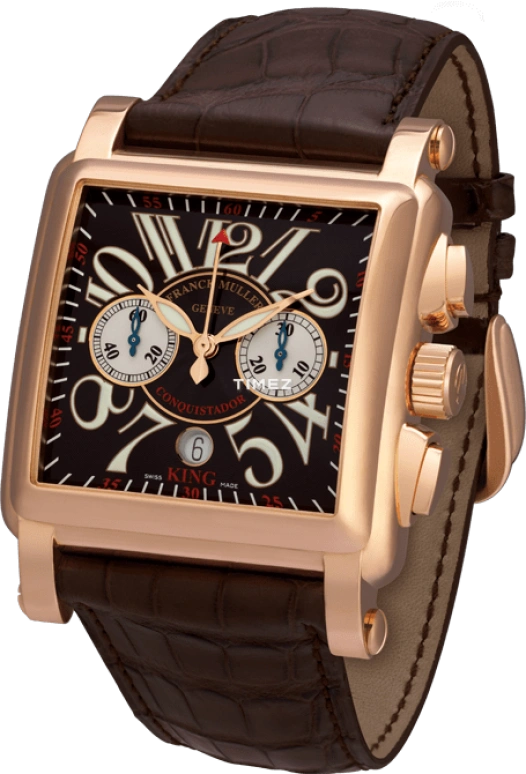 Franck Muller,Conquistador 45x45mm,45x45mm,Rose Gold,Black,Automatic,42hours,In-house Caliber,10000 K CC
