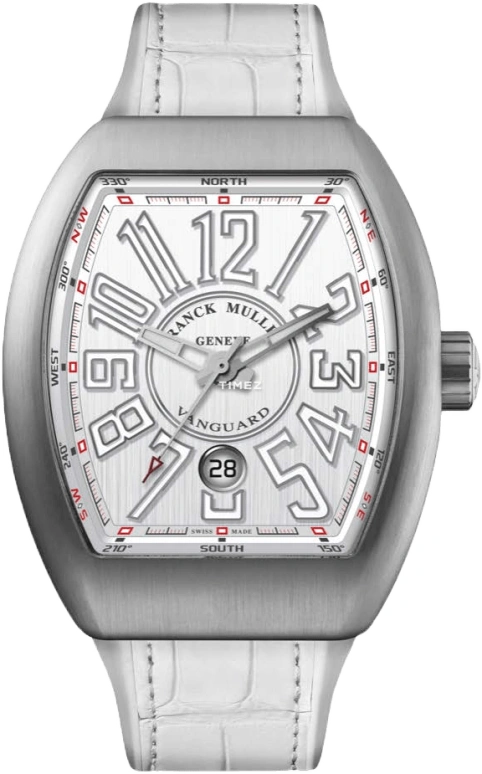 Franck Muller,VANGUARD 45x53.70mm,45x53.70mm,Stainless Steel,White,Automatic,Day,42hours,V 45 SC DT BR BC AC