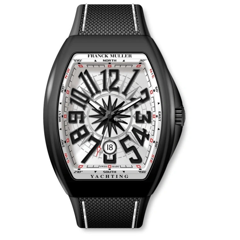Franck Muller,Yachting 45x53.70mm,45x53.70mm,Ceramic,White,Black,Automatic,Day,42hours,V 45 SC DT YACHT CR NR MC NR CR